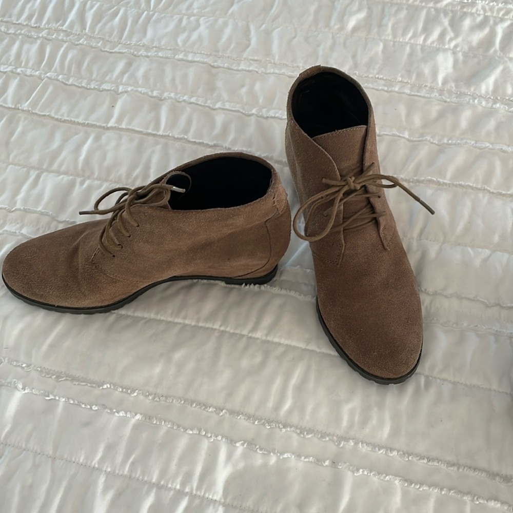 Brown suede Franco Sarto booties